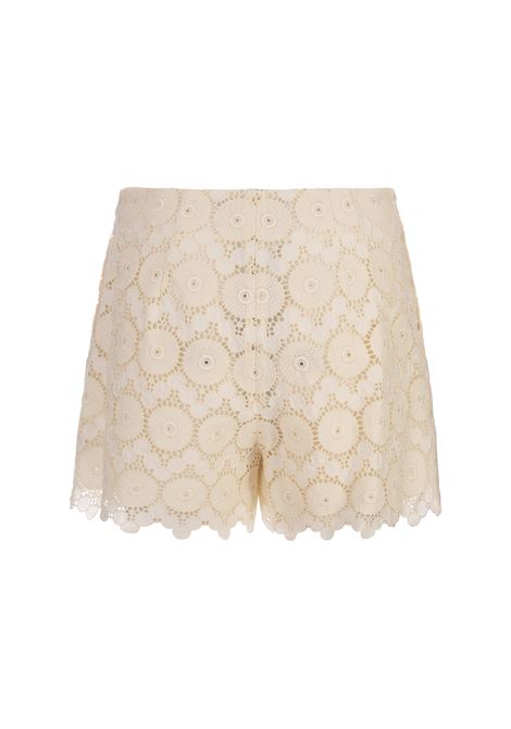 LA DOUBLE J Shorts Margarita In Evil Eye Ivory In Macrame - LA DOUBLE J