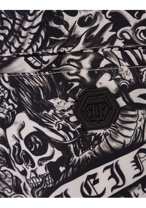 PHILIPP PLEIN Silk Cool Kid Shorts Tattoo - PHILIPP PLEIN