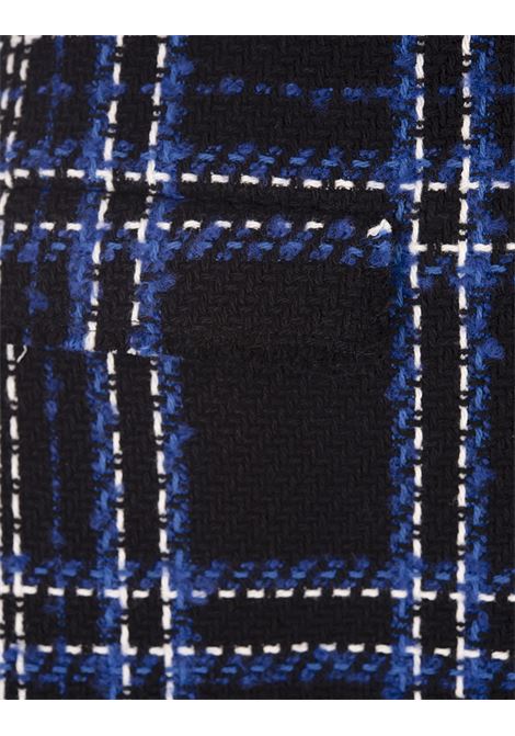 MSGM Skort In Tessuto Nero Con Motivo Check Blu - MSGM
