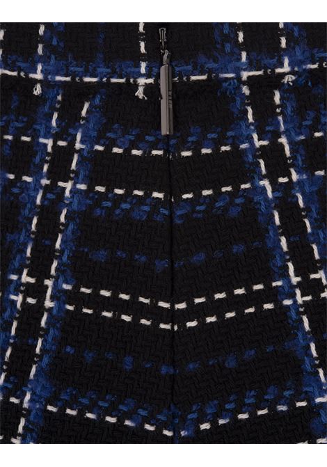 MSGM Skort In Tessuto Nero Con Motivo Check Blu - MSGM