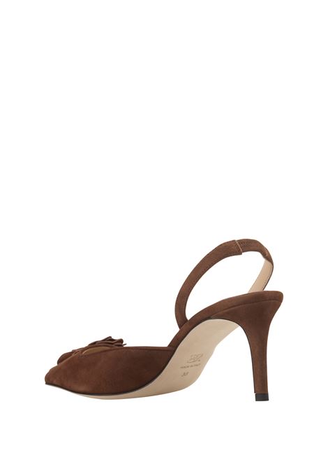 ERMANNO SCERVINO Slingback A Punta In Pelle Scamosciata Marrone - ERMANNO SCERVINO