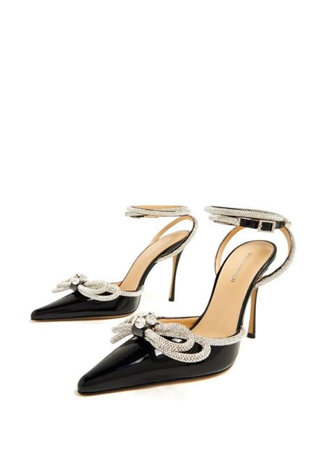 MACH & MACH Slingback Double Bow 120 Mm Verniciate Nere - MACH & MACH