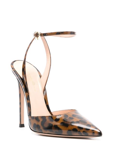 GIANVITO ROSSI Slingbacks Cara In Pelle Leopardata - GIANVITO ROSSI