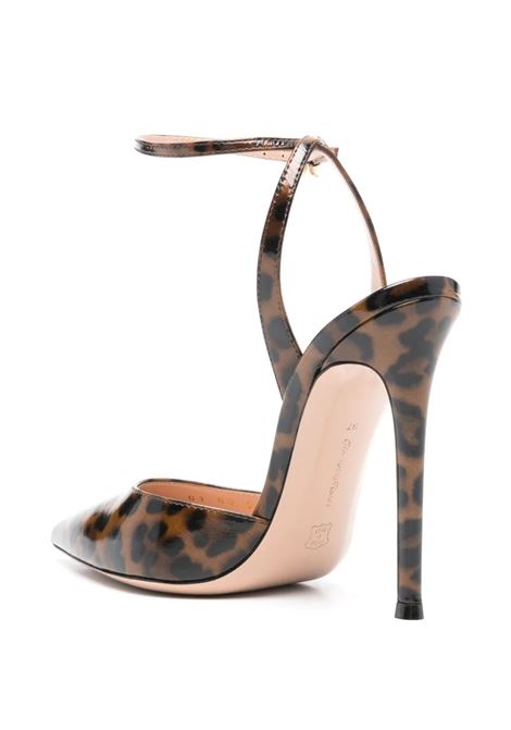 GIANVITO ROSSI Slingbacks Cara In Pelle Leopardata - GIANVITO ROSSI