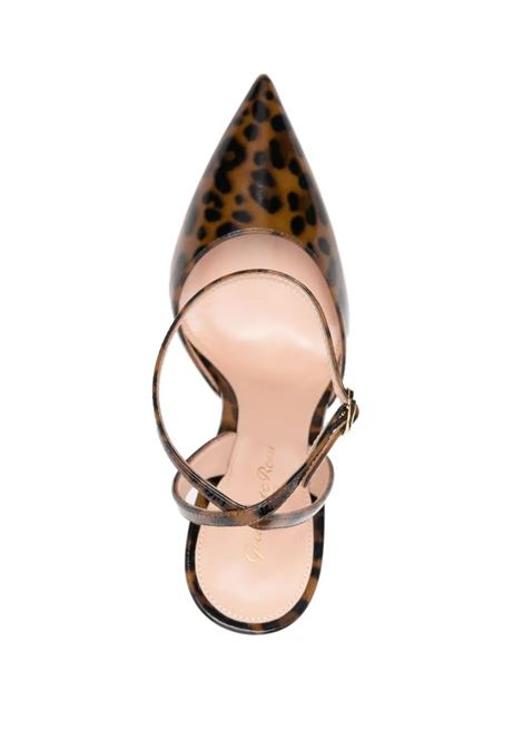 GIANVITO ROSSI Slingbacks Cara In Pelle Leopardata - GIANVITO ROSSI