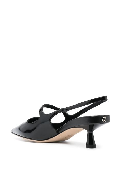 JIMMY CHOO Slingbacks Didi 45 In Pelle Verniciata Nera - JIMMY CHOO