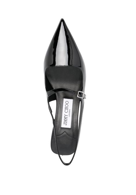 JIMMY CHOO Slingbacks Didi 45 In Pelle Verniciata Nera - JIMMY CHOO