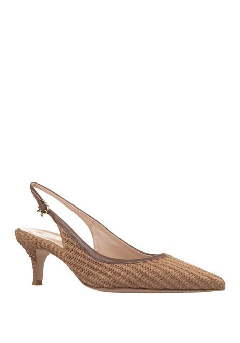 GIANVITO ROSSI Slingbacks Leith In Rafia Intrecciata - GIANVITO ROSSI