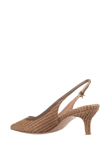 GIANVITO ROSSI Slingbacks Leith In Rafia Intrecciata - GIANVITO ROSSI