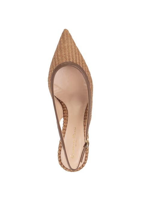 GIANVITO ROSSI Slingbacks Leith In Rafia Intrecciata - GIANVITO ROSSI