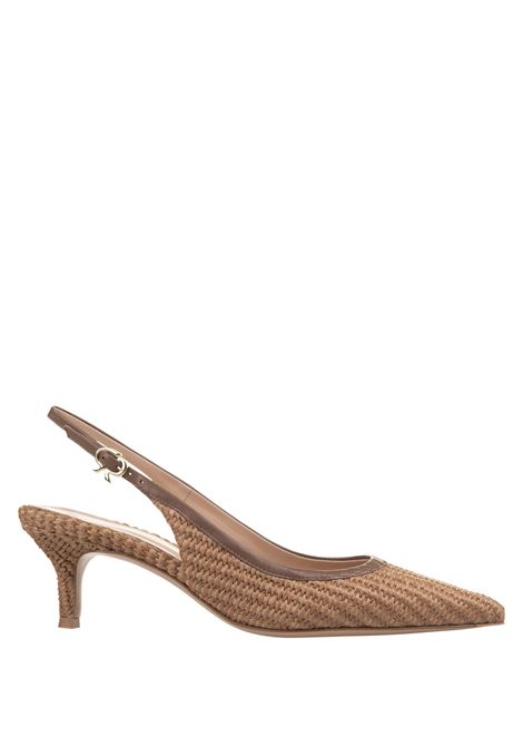 GIANVITO ROSSI Slingbacks Leith In Rafia Intrecciata - GIANVITO ROSSI