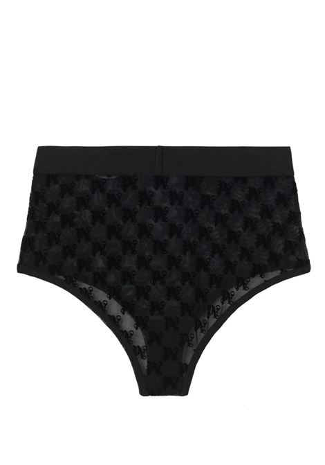 PALM ANGELS Slip A Vita Alta Nero Con Monogramma - PALM ANGELS