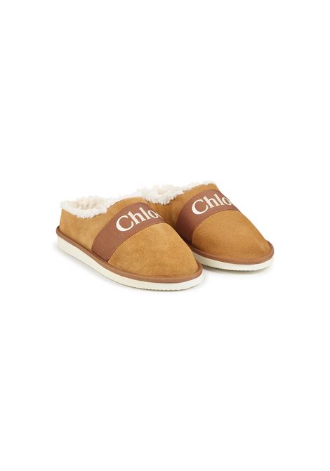 CHLOÉ KIDS Slippers Stone Con Stampa Logo - CHLOÉ KIDS