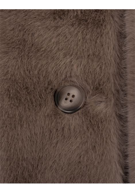 PAROSH Smanicato Lungo Patosh In Ecopelliccia Marrone - PAROSH