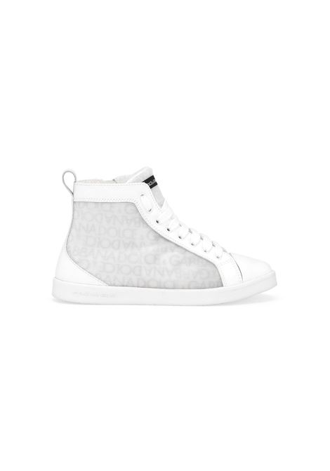 DOLCE & GABBANA KIDS Sneakers Alte Bianche Con Motivo Logo - DOLCE & GABBANA KIDS