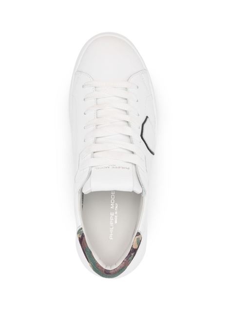 PHILIPPE MODEL Sneakers Basse Temple - Bianco E Camouflage - PHILIPPE MODEL