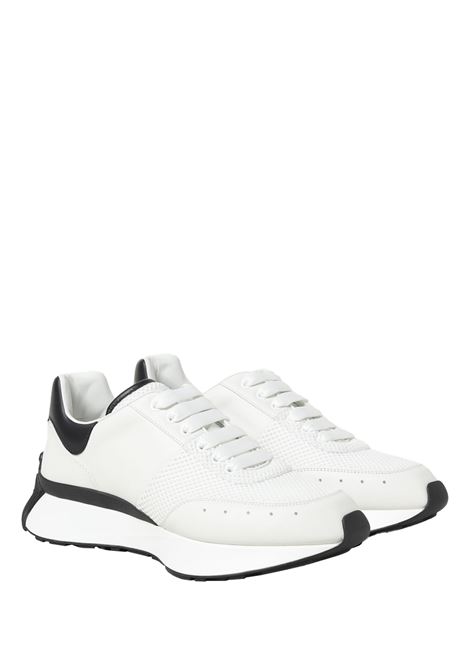 ALEXANDER MCQUEEN Sneakers Bianche E Nere In Pelle E Mesh - ALEXANDER MCQUEEN