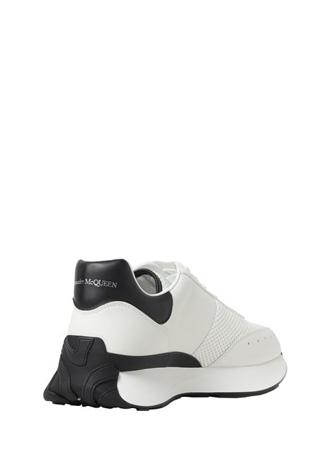 ALEXANDER MCQUEEN Sneakers Bianche E Nere In Pelle E Mesh - ALEXANDER MCQUEEN