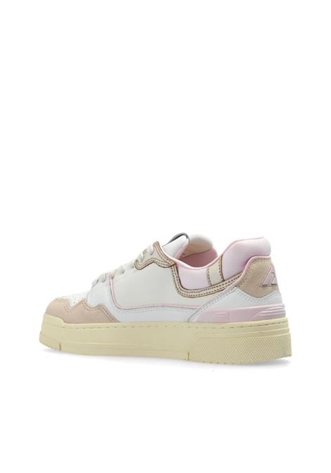 AUTRY Sneakers CLC In Pelle Bianca Beige E Rosa - AUTRY
