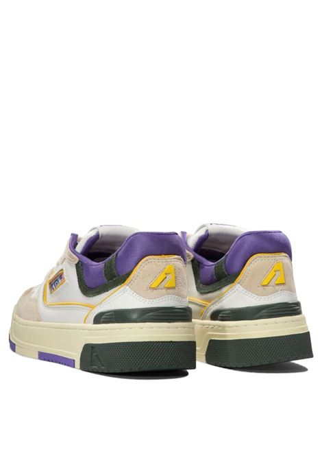 AUTRY Sneakers CLC Low In Pelle Bianca Viola E Verde - AUTRY