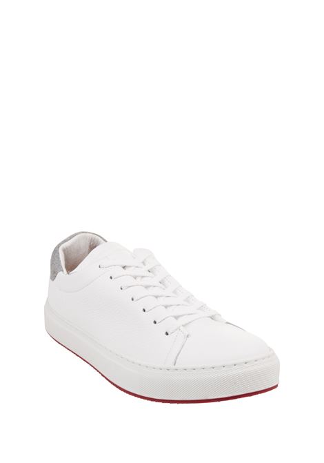 ANDREA VENTURA Sneakers Giannutri In Pelle Bianca Con Spoiler Grigio - ANDREA VENTURA