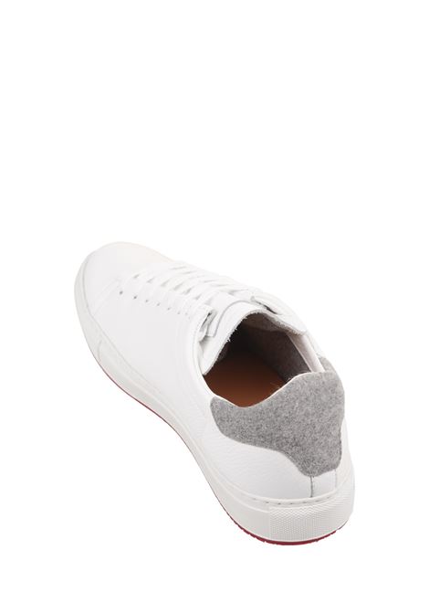 ANDREA VENTURA Sneakers Giannutri In Pelle Bianca Con Spoiler Grigio - ANDREA VENTURA