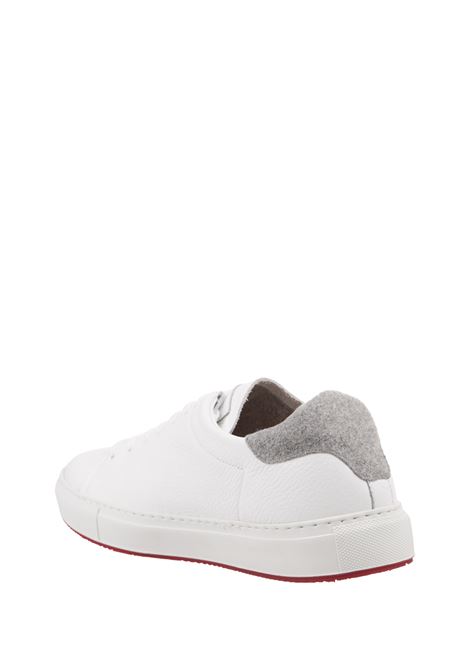 ANDREA VENTURA Sneakers Giannutri In Pelle Bianca Con Spoiler Grigio - ANDREA VENTURA