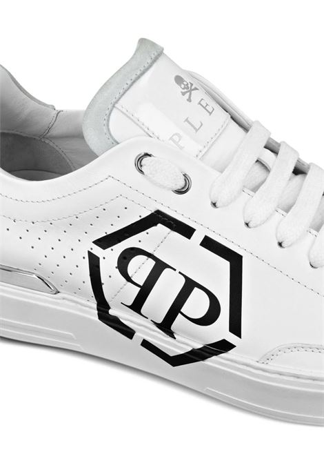 PHILIPP PLEIN Sneakers Hexagon Low-Top In Nappa Bianca - PHILIPP PLEIN