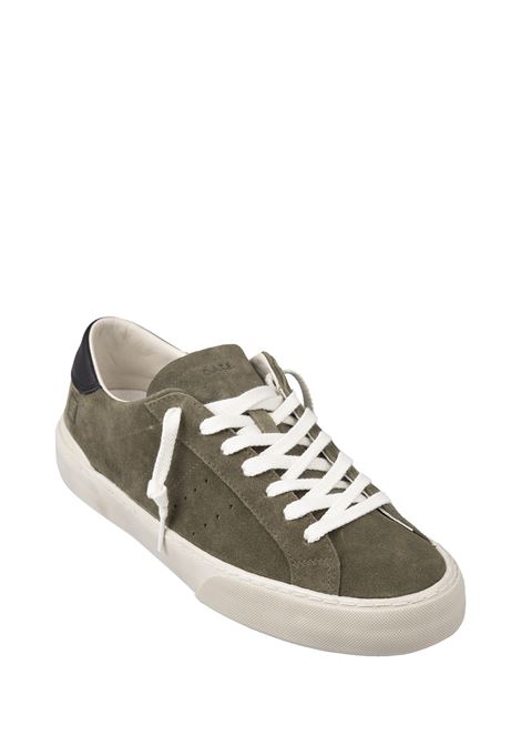D.A.T.E. Sneakers Hill Low In Suede Verde Militare - D.A.T.E