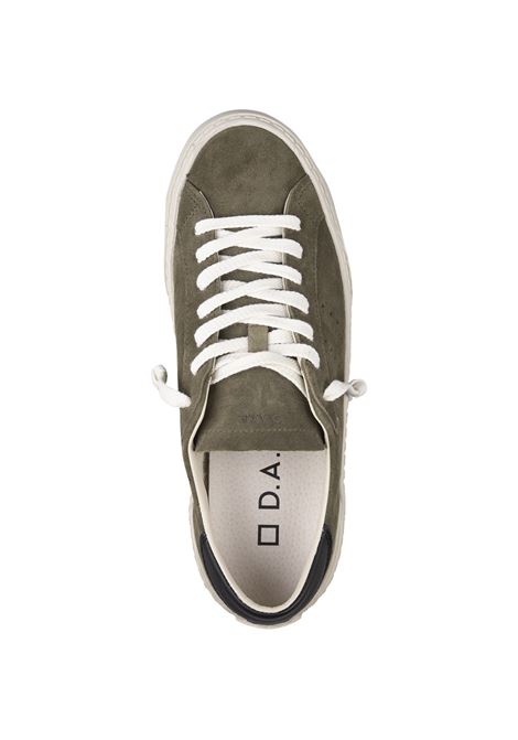 D.A.T.E. Sneakers Hill Low In Suede Verde Militare - D.A.T.E