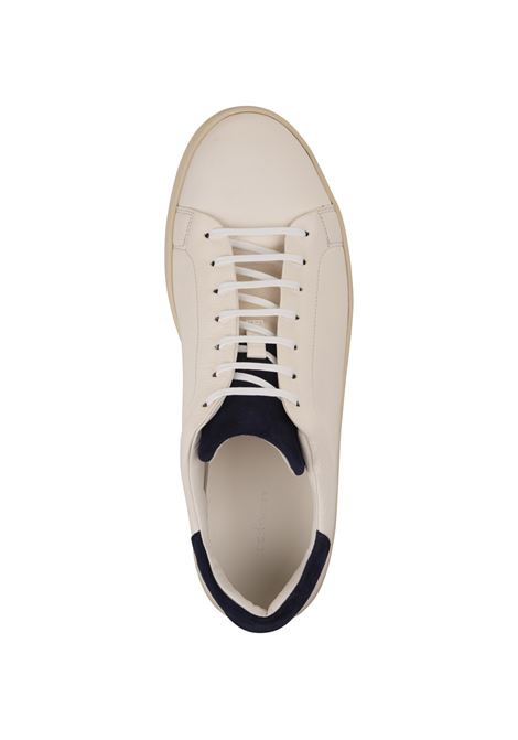 KITON Sneakers In Pelle Bianca Con Dettagli Blu - KITON