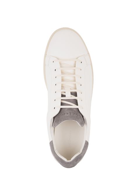KITON Sneakers In Pelle Bianca Con Dettagli Taupe - KITON