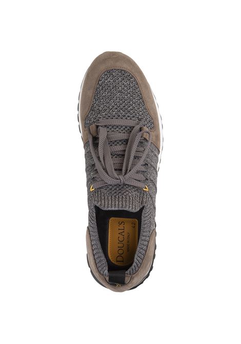 DOUCAL Sneakers In Pelle E Tessuto Grigie E Marroni - DOUCAL'S