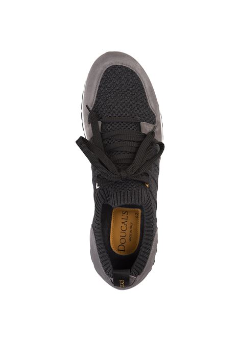 DOUCAL Sneakers In Pelle E Tessuto Grigie E Nere - DOUCAL'S