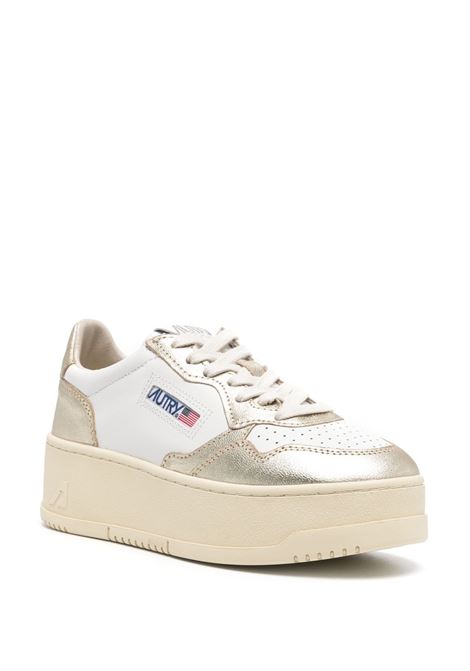 AUTRY Sneakers Low Medalist Platform Bianche E Oro - AUTRY
