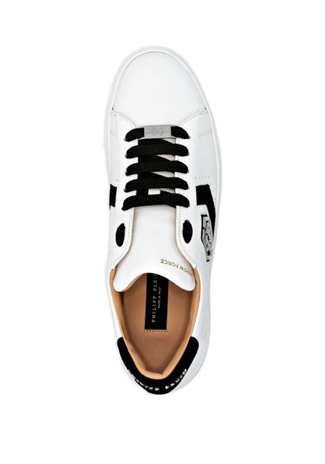 PHILIPP PLEIN Sneakers Low-Top Arrow Force In Pelle Bianca E Nera - PHILIPP PLEIN