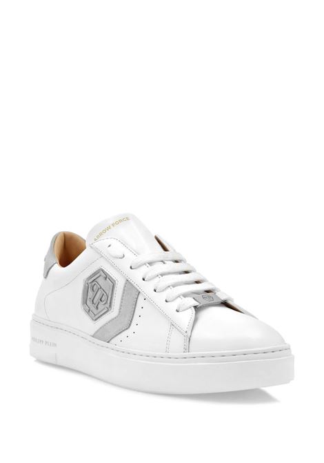PHILIPP PLEIN Sneakers Low-Top Arrow Force In Pelle Bianca - PHILIPP PLEIN