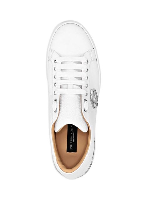 PHILIPP PLEIN Sneakers Low-Top Monogram In Nappa Bianca - PHILIPP PLEIN