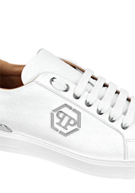 PHILIPP PLEIN Sneakers Low-Top Monogram In Nappa Bianca - PHILIPP PLEIN