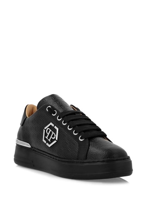 PHILIPP PLEIN Sneakers Low-Top Monogram In Nappa Nera - PHILIPP PLEIN