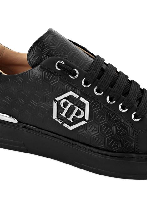 PHILIPP PLEIN Sneakers Low-Top Monogram In Nappa Nera - PHILIPP PLEIN