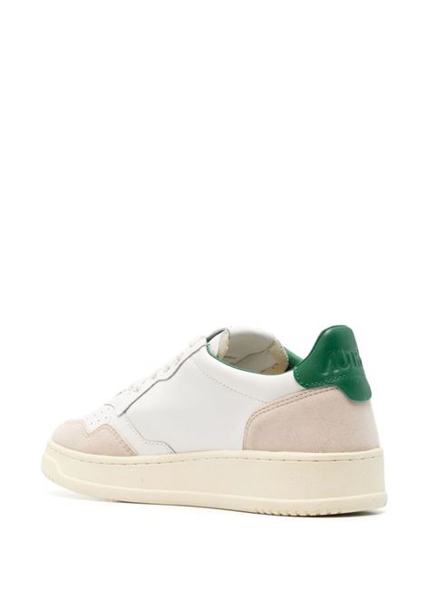 AUTRY Sneakers Medalist Low Bianche E Verdi In Suede E Pelle - AUTRY