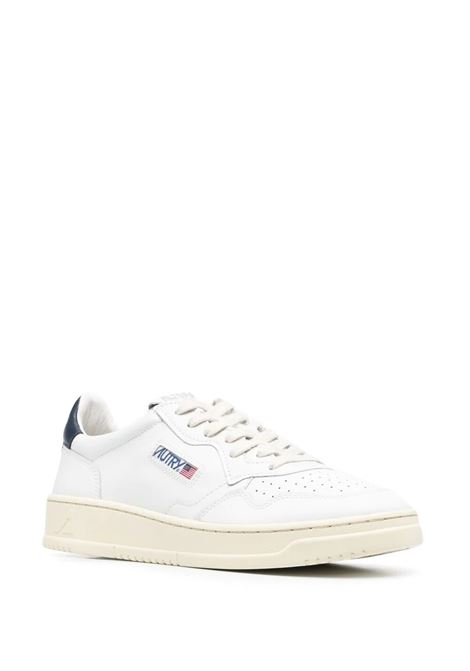 AUTRY Sneakers Medalist Low In Pelle Bianca E Blu Navy - AUTRY