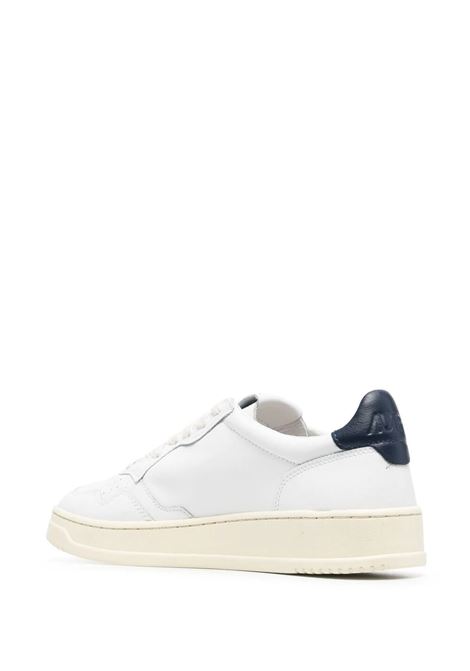 AUTRY Sneakers Medalist Low In Pelle Bianca E Blu Navy - AUTRY