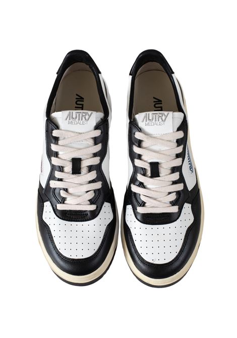 AUTRY Sneakers Medalist Low In Pelle Bianca E Nera - AUTRY