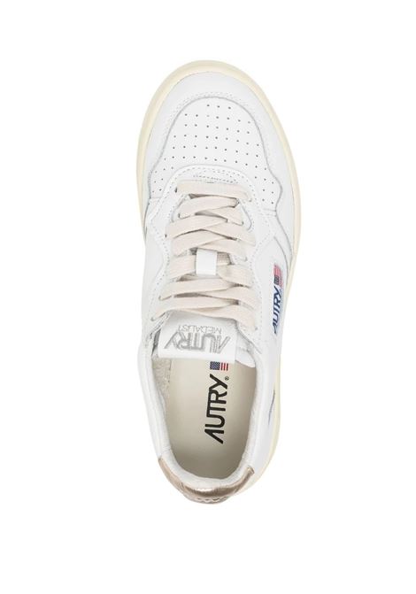 AUTRY Sneakers Medalist Low In Pelle Bianca E Oro - AUTRY