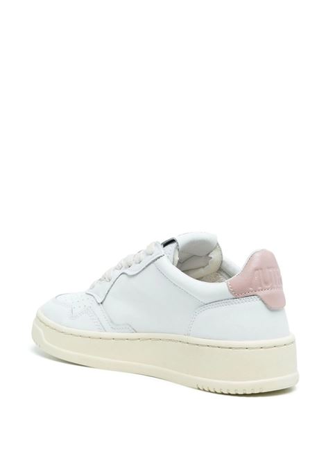 AUTRY Sneakers Medalist Low In Pelle Bianca E Rosa - AUTRY