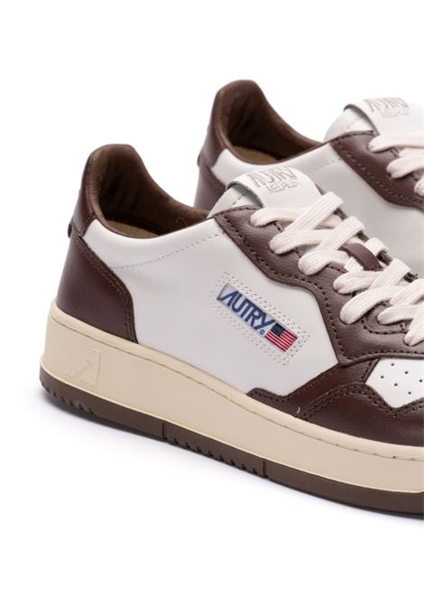 AUTRY Sneakers Medalist Low In Pelle Bicolor Bianca E Marrone - AUTRY
