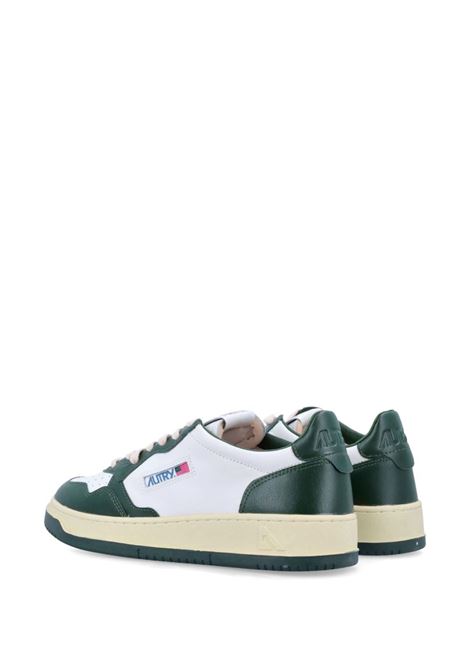 AUTRY Sneakers Medalist Low In Pelle Bicolor Bianca E Verde - AUTRY