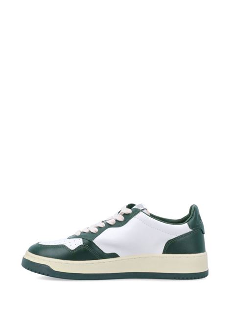 AUTRY Sneakers Medalist Low In Pelle Bicolor Bianca E Verde - AUTRY